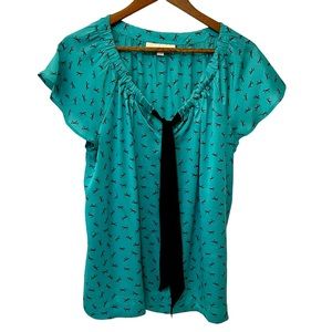 LOFT blouse short sleeve size large